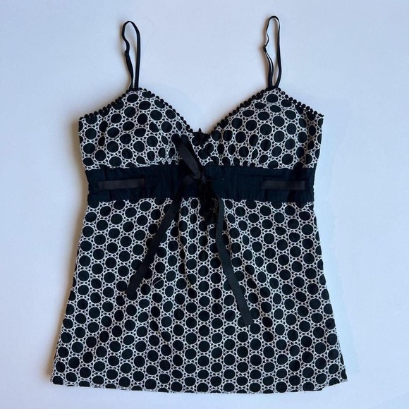 6 degrees Tops - Y2K 6 Degrees Baby Doll Top with Bow Detail and Spaghetti Straps